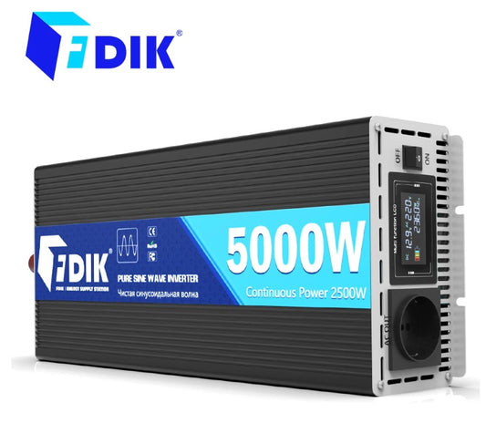 FDIK 12V Siniaaltoinvertteri 2500W/5000W
