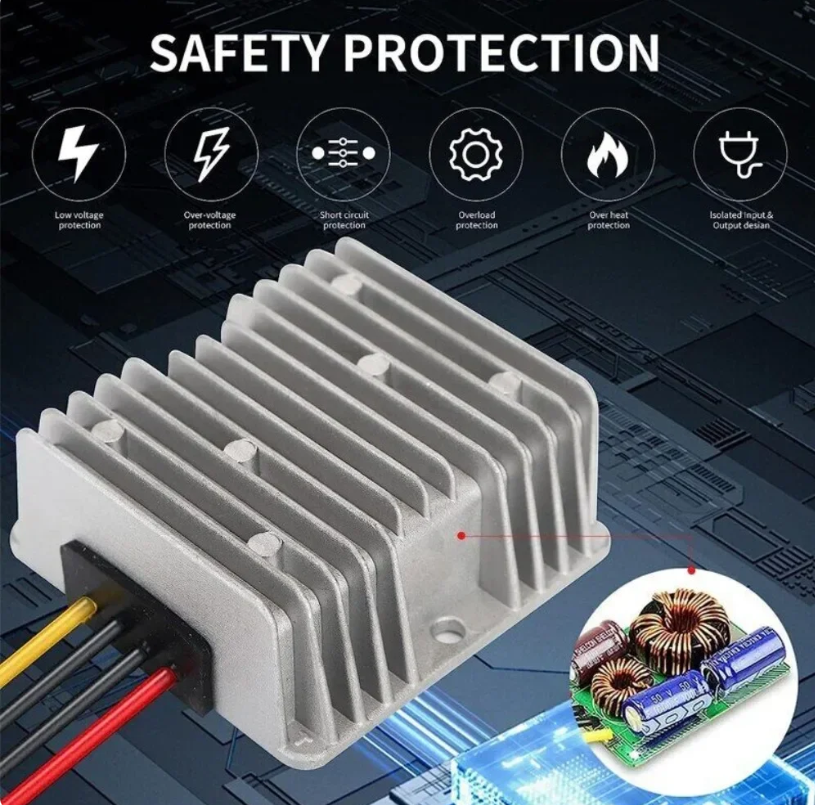 Ryobi 18V akkuadapteri + jännitteenalennin 18V -> 12V 15A