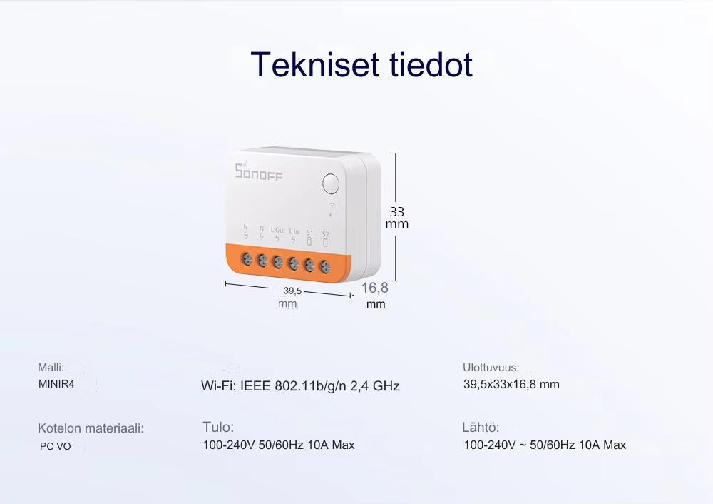 SONOFF Mini R4 Wi-Fi: Älykäs kytkin kahteen suuntaan