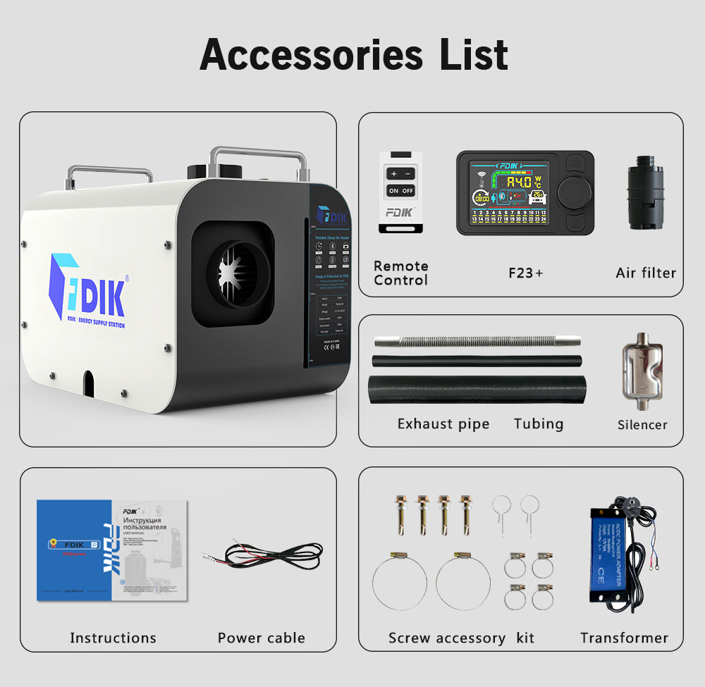 Diesel lämmitin 8Kw 12/24V /230V bluetooth/ (Start&Stop)/ hiljainen pumppu.