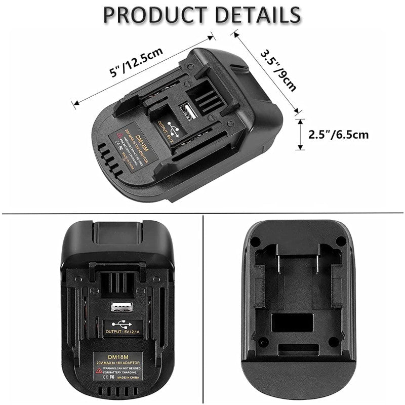 Milwaukee \ Dewalt - Makita Li-ion Akku adapteri