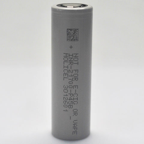 Molicel INR21700-P45B Li-Ion akkukenno 3,6V 4500 mAh 45A / Ei suojapiiriä / Flat-top