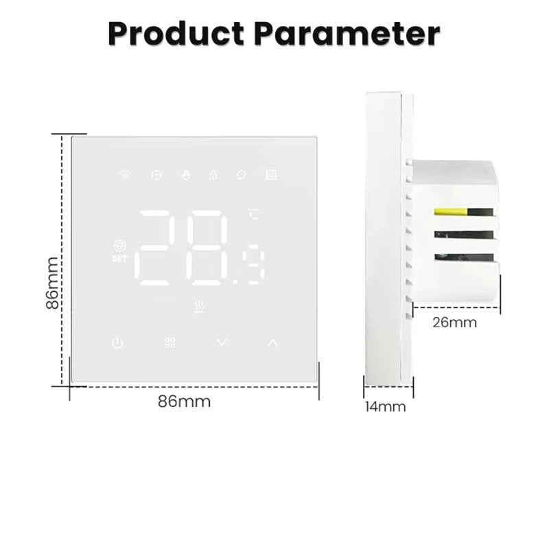 Avatto Wifi termostaatti sähköiselle lattialämmitykselle WT410-16A