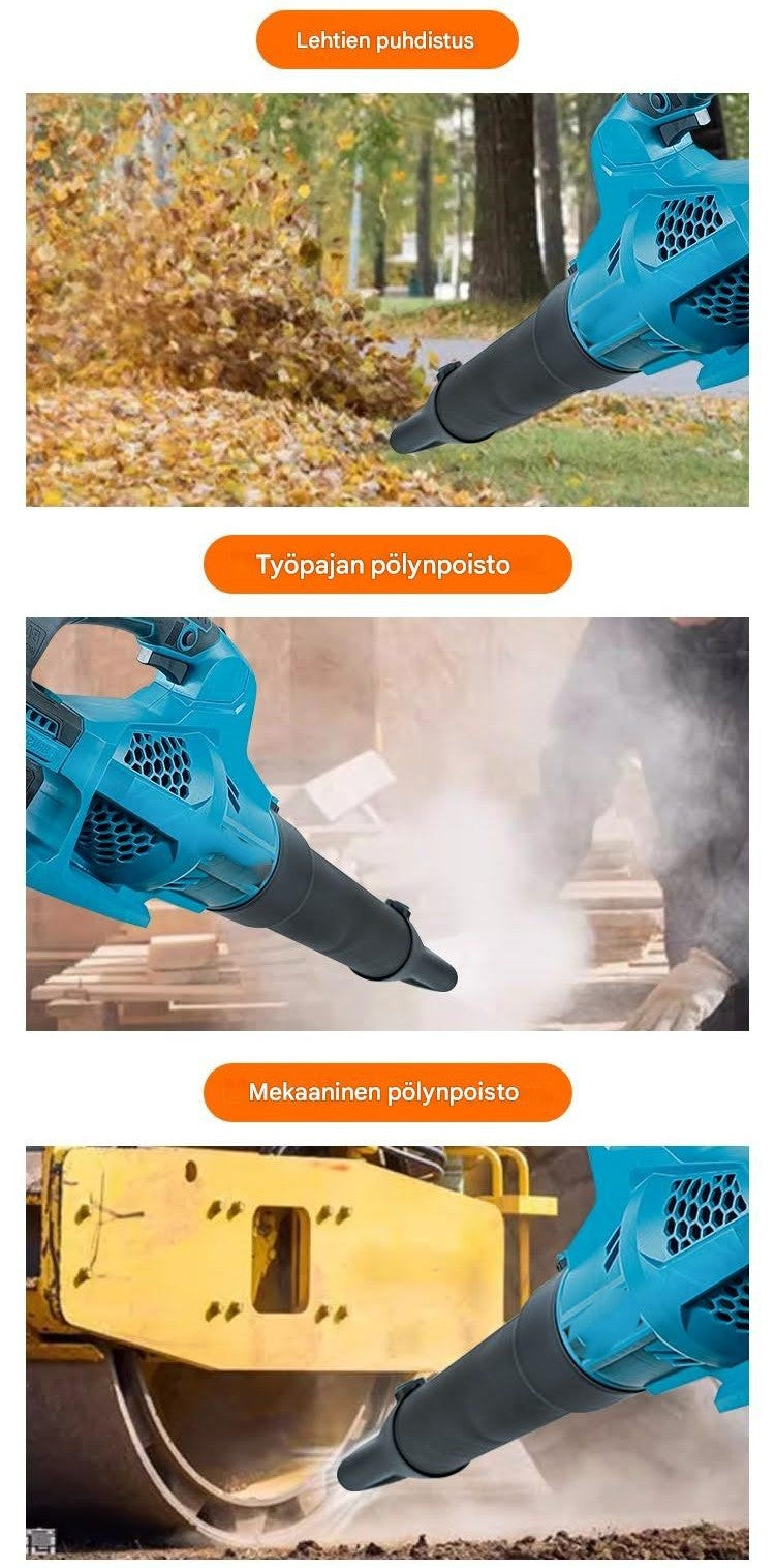 Makita yhteensopiva 18V harjaton ilmapuhallin – tehokas ja kevyt apuri kotiin ja puutarhaan