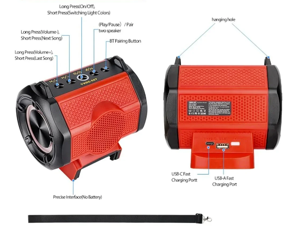 Bluetooth kaiutin Milwaukee M18 akuille