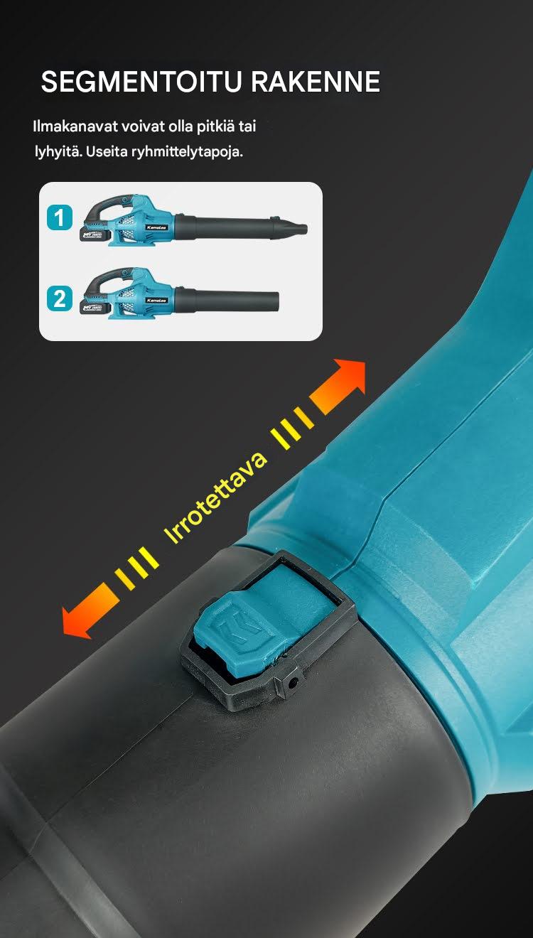 Makita yhteensopiva 18V harjaton ilmapuhallin – tehokas ja kevyt apuri kotiin ja puutarhaan