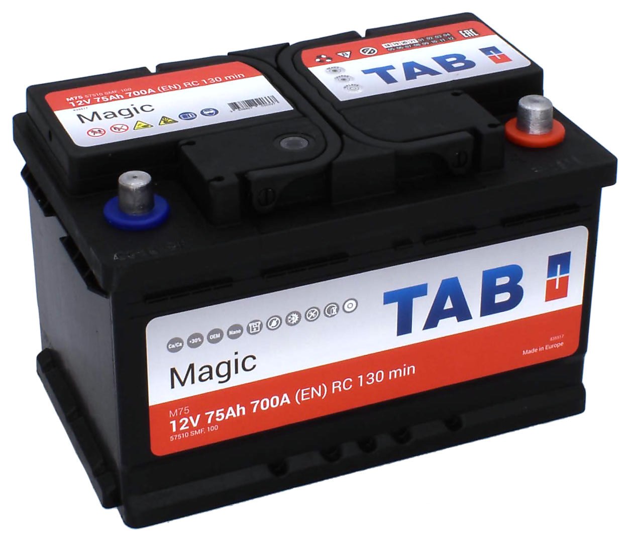 TAB Magic M75 12V 75Ah 720A (EN) Starttiakku