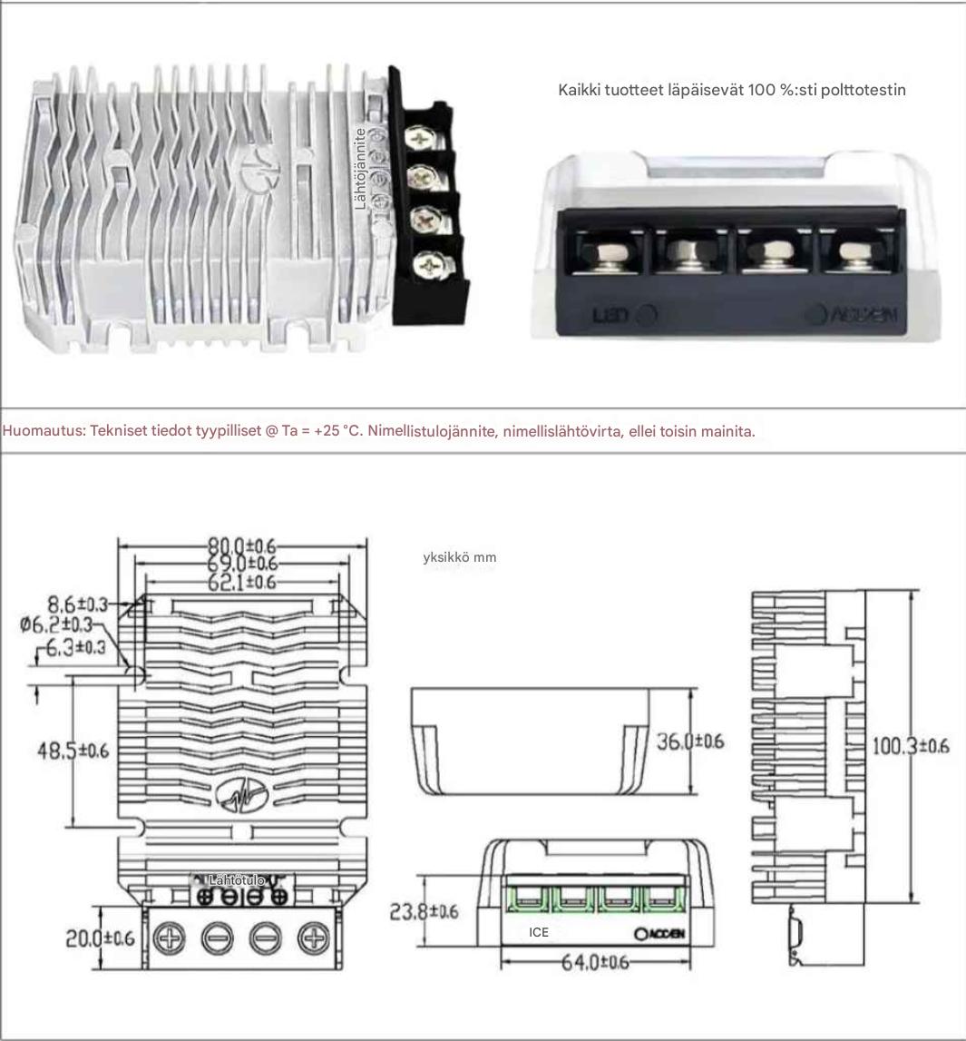 DC-DC muunnin LiFePo4 - 14.6V 20A