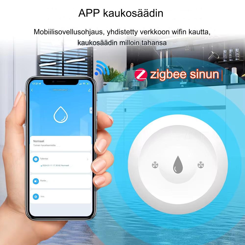 Vesi- ja vuotohälytin Zigbee