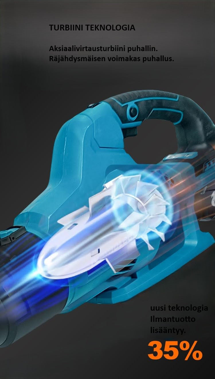 Makita yhteensopiva 18V harjaton ilmapuhallin – tehokas ja kevyt apuri kotiin ja puutarhaan