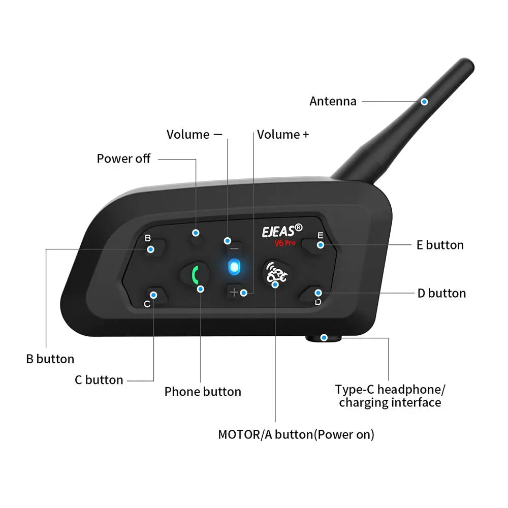 Langaton kypäräpuhelin Bluetooth,  radiopuheluilla (800m)