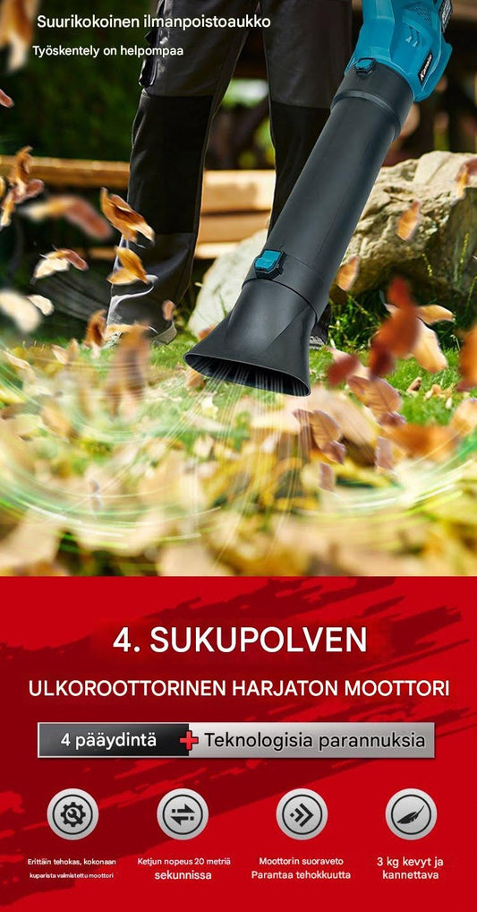 Makita yhteensopiva 18V harjaton ilmapuhallin – tehokas ja kevyt apuri kotiin ja puutarhaan