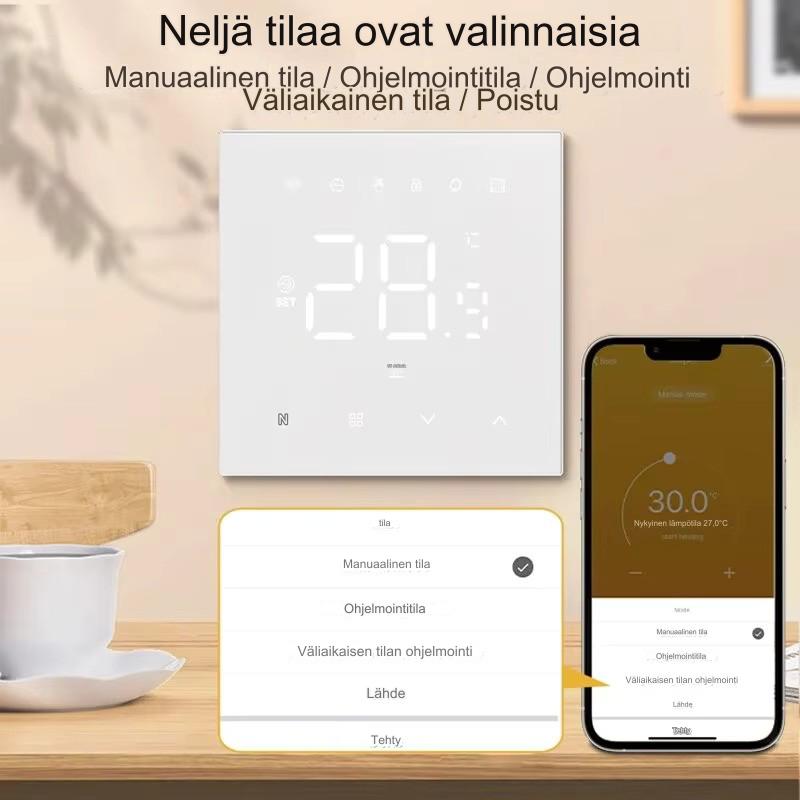 Avatto Wifi termostaatti sähköiselle lattialämmitykselle WT410-16A