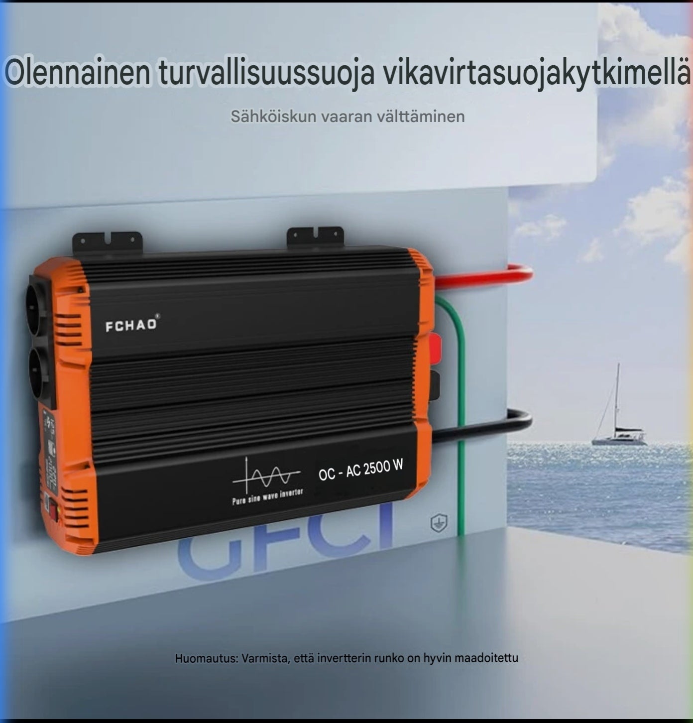 FCHAO Puhdas Siniaalto-Invertteri (12V – 2500W / 5000W