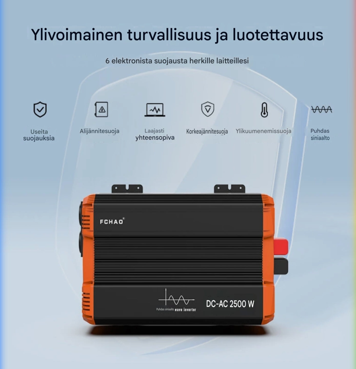 FCHAO Puhdas Siniaalto-Invertteri (12V – 2500W / 5000W