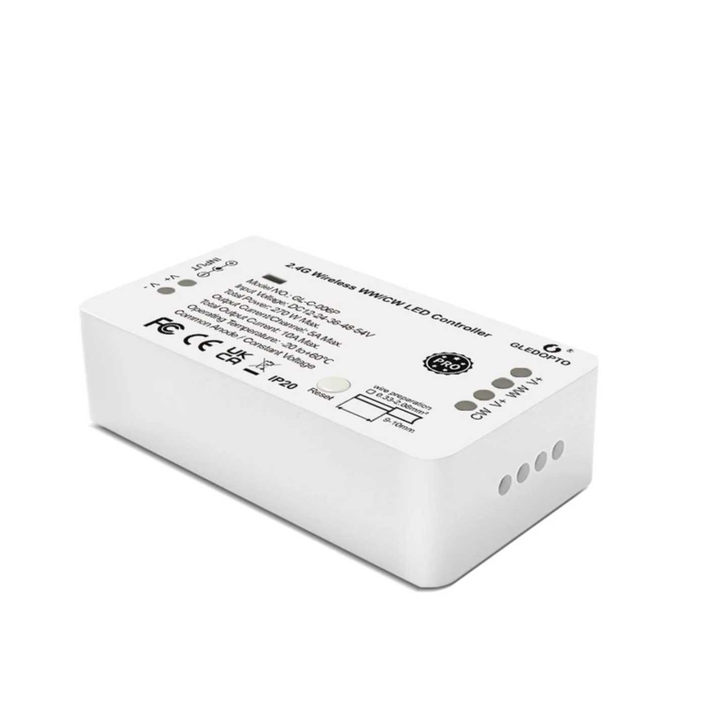 Gledopto GL-C-006P ZigBee 3.0 Pro & 2.4G RF WW/CW LED-ohjain (CCT)
