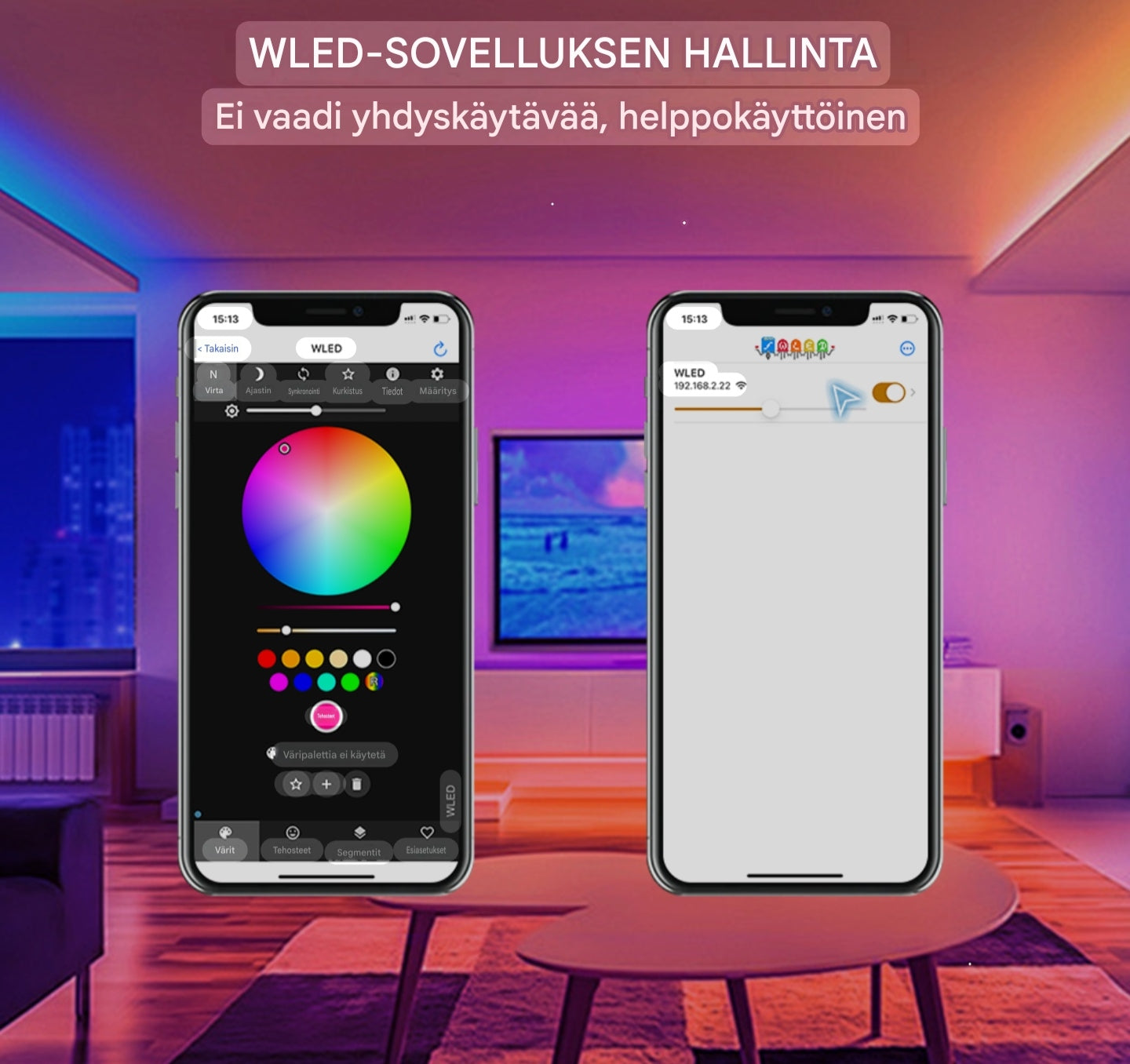 Domraem WLED Älyvalojen Ohjain (ESP8266, 5-24V / USB-C, 16A) – Täydellinen Home Assistant & DIY-yhteensopivuus