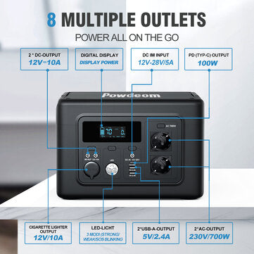 POWDEOM EV700 700W 614Wh kannettava virta-asema